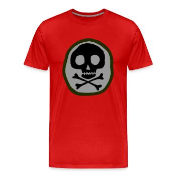 Crâne et os - T-shirt bio Premium Homme - rouge - Devant - Damien (186cm)