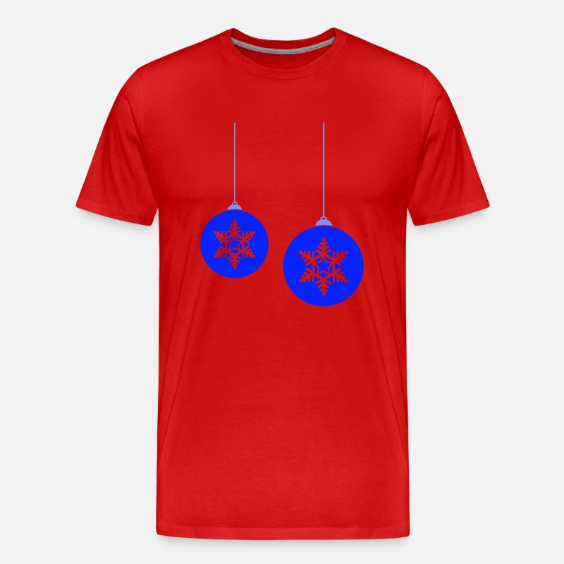 Weihnachtskugeln Stern - Männer Premium Bio T-Shirt - Rot