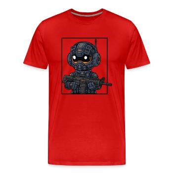 kleiner süsser futuristicher wächter - Männer Premium Bio T-Shirt - Rot - Vorne - Damien (186cm)