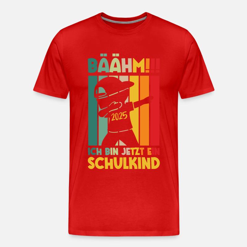 Bäähm Schulkind 2025 - Männer Premium Bio T-Shirt - Rot