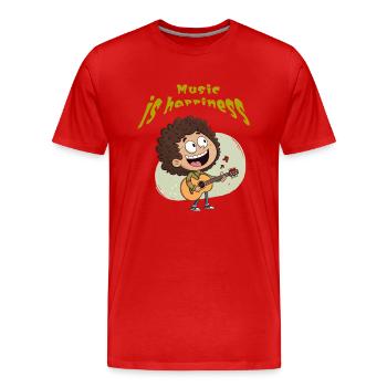 Dessin animé drôle - T-shirt bio Premium Homme - rouge - Devant - Damien (186cm)
