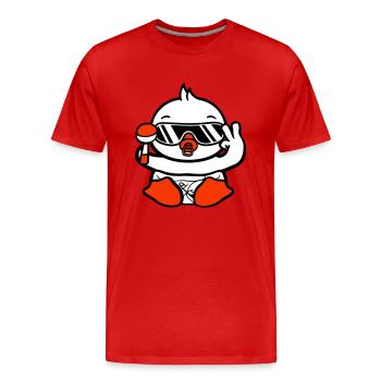 Vogel Baby Kind Rassel Windel Sonnenbrille Peace - Männer Premium Bio T-Shirt - Rot - Vorne - Damien (186cm)