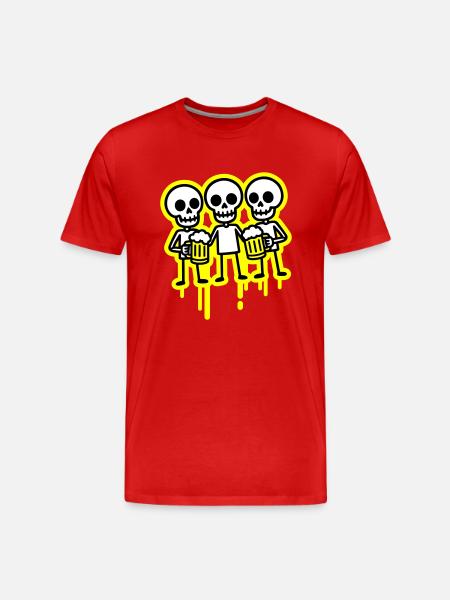 Party Crew Skeleton Beer - Men's Premium Organic T-Shirt - red