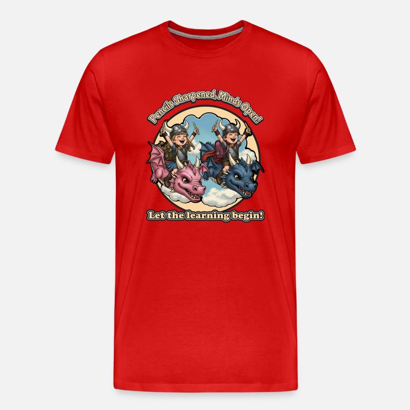 Liebe meine Schule | Lebendige Schulkunst - Männer Premium Bio T-Shirt - Rot