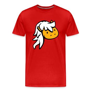 cheval mignon poney poulain cheval fille cheveux longs - T-shirt bio Premium Homme - rouge - Devant - Damien (186cm)
