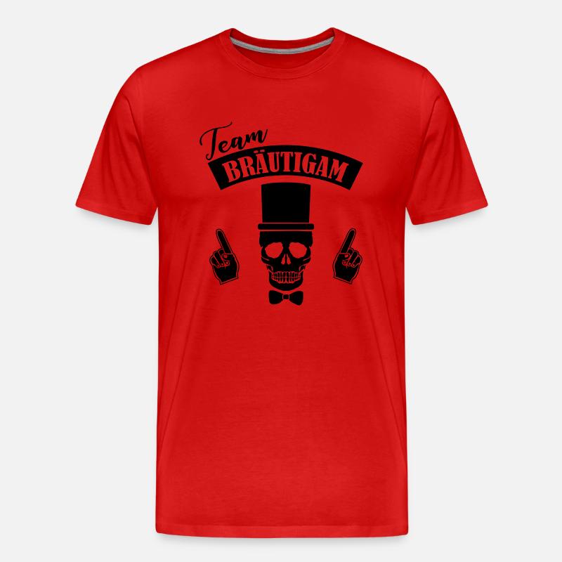 Team Bräutigam Skull - Männer Premium Bio T-Shirt - Rot