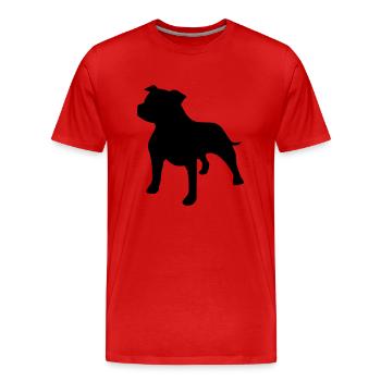 Staffie - T-shirt bio Premium Homme - rouge - Devant - Damien (186cm)