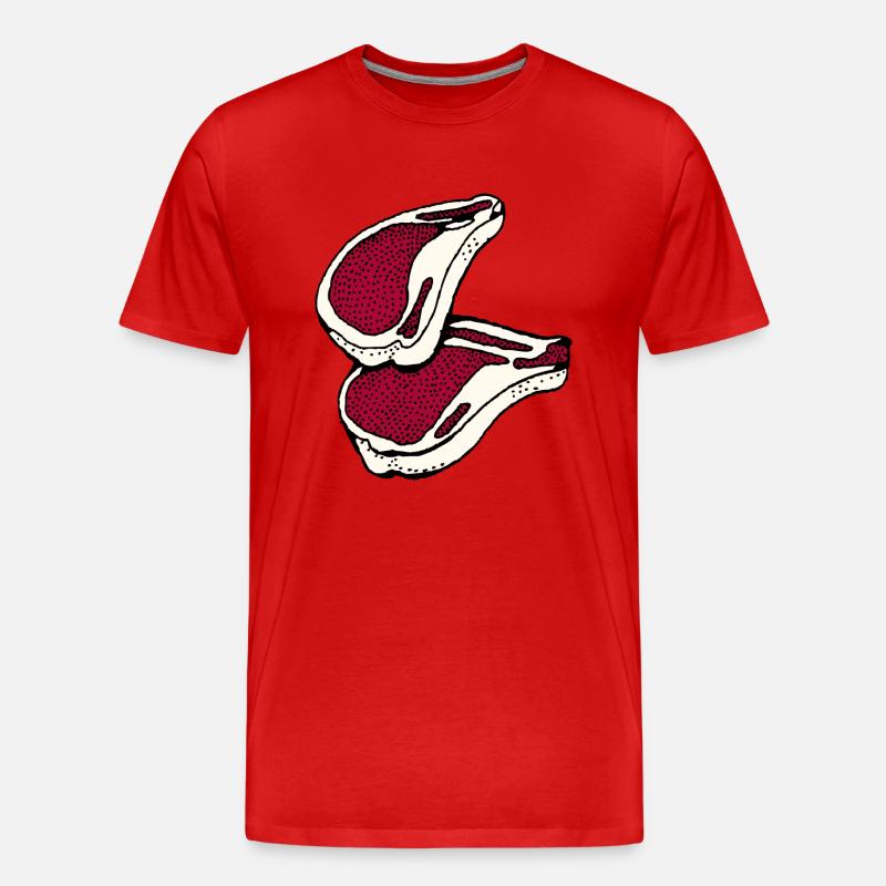 Fleisch - Männer Premium Bio T-Shirt - Rot