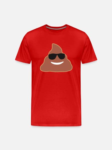 Shit, Emoji - Men's Premium Organic T-Shirt - red