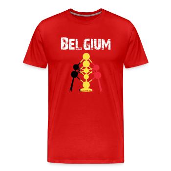 Nation-Design Belgium Atomium brwGB - Männer Premium Bio T-Shirt - Rot - Vorne - Damien (186cm)