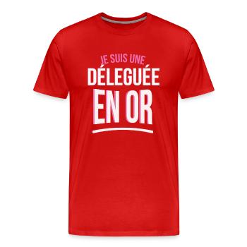 je suis une Déleguée en or cadeau idée humour - T-shirt bio Premium Homme - rouge - Devant - Damien (186cm)