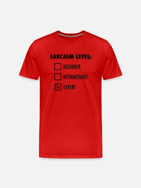 Sarcasm Level: Expert - Männer Premium Bio T-Shirt - Rot