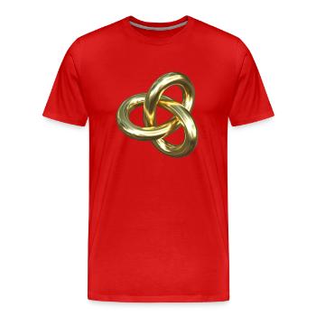 Torusknoten Gold 3D - Männer Premium Bio T-Shirt - Rot - Vorne - Damien (186cm)