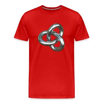 Torusknoten Silber 3D - Männer Premium Bio T-Shirt - Rot - Vorne - Damien (186cm)