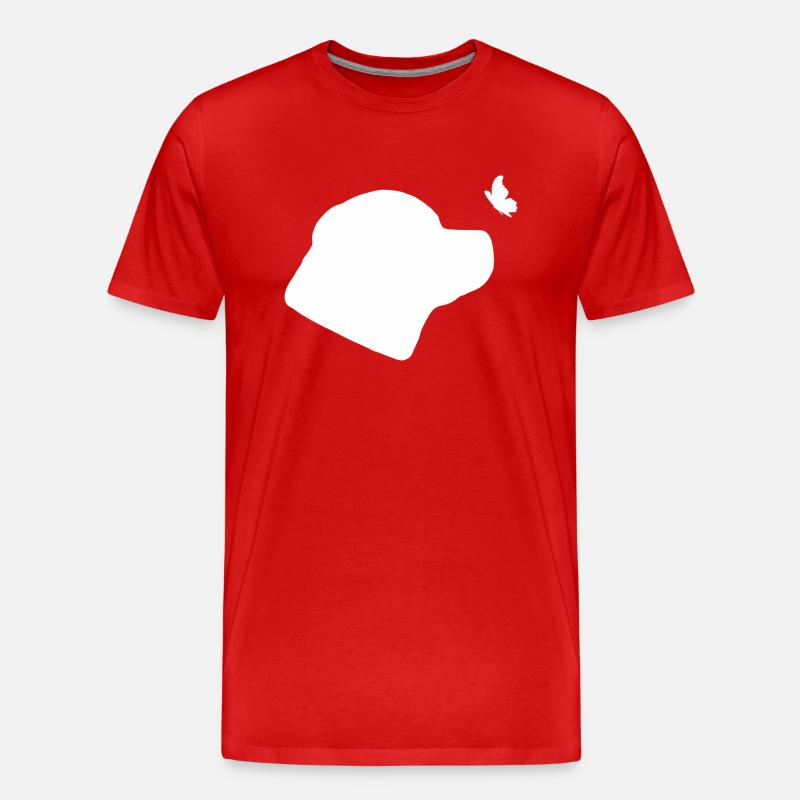 Rottweiler mit Schmetterling - Männer Premium Bio T-Shirt - Rot