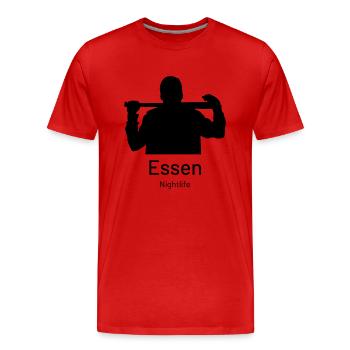 Essen. Nightlife - Männer Premium Bio T-Shirt - Rot - Vorne - Damien (186cm)