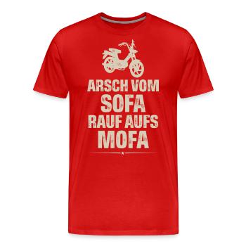 Mofa Mofafahrer - Männer Premium Bio T-Shirt - Rot - Vorne - Damien (186cm)
