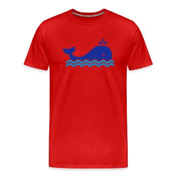Wal - Männer Premium Bio T-Shirt - Rot - Vorne - Damien (186cm)