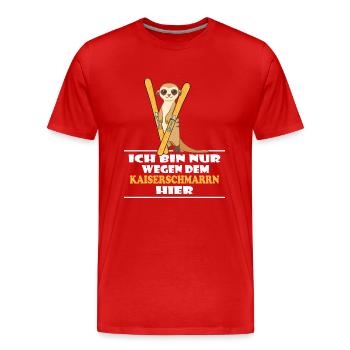 hüttengaudi kaiserschmarrn ski pulverschnee - Männer Premium Bio T-Shirt - Rot - Vorne - Damien (186cm)