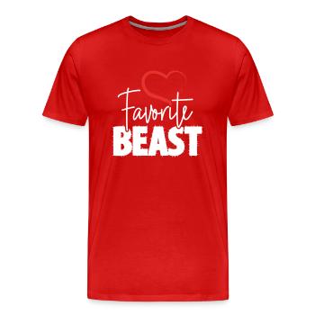 Favorite Beast - Männer Premium Bio T-Shirt - Rot - Vorne - Damien (186cm)