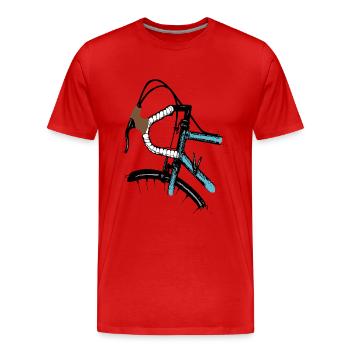 Rennrad Fahrrad Retro Design - Männer Premium Bio T-Shirt - Rot - Vorne - Damien (186cm)