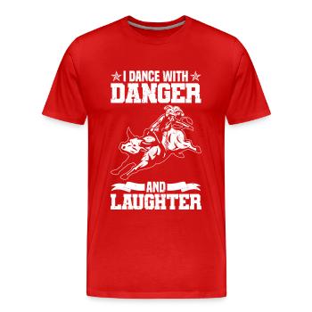 Cowboy - Männer Premium Bio T-Shirt - Rot - Vorne - Damien (186cm)
