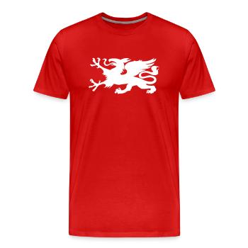 HRO Greif - Männer Premium Bio T-Shirt - Rot - Vorne - Damien (186cm)