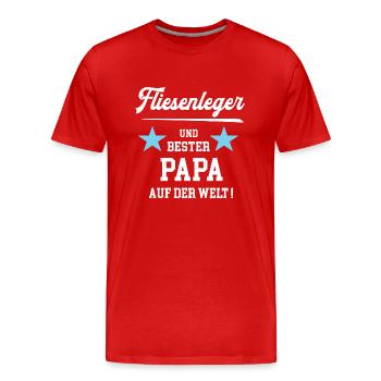 Fliesenleger Bester Papa Vatertag Geburtstag - Männer Premium Bio T-Shirt - Rot - Vorne - Damien (186cm)