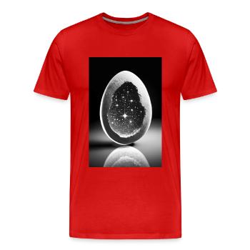 Kosmisches Ei - Männer Premium Bio T-Shirt - Rot - Vorne - Damien (186cm)
