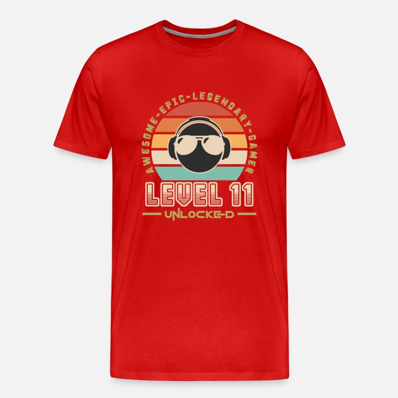 Stufe 11 - Männer Premium Bio T-Shirt - Rot