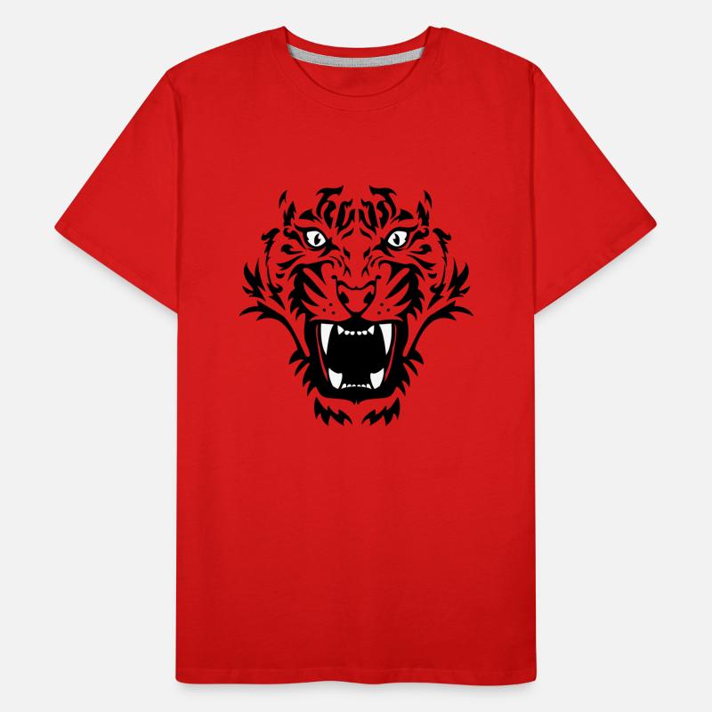 Tiger Face 2 Männer Premium Bio T-Shirt