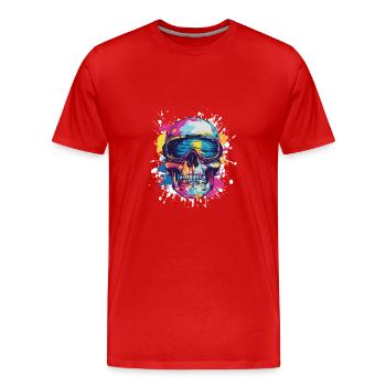 Ski Ski Goggles Skull - Men's Premium Organic T-Shirt - red - Front - Damien (186cm)