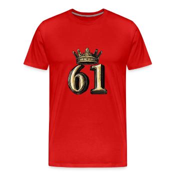 61 Couronne de chiffres - T-shirt bio Premium Homme - rouge - Devant - Damien (186cm)