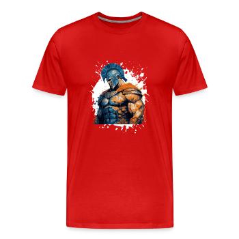 Spartan Muscles Gladiator Gym - T-shirt bio Premium Homme - rouge - Devant - Damien (186cm)