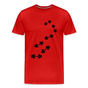 Hantel gewichte icon - Männer Premium Bio T-Shirt - Rot - Vorne - Damien (186cm)