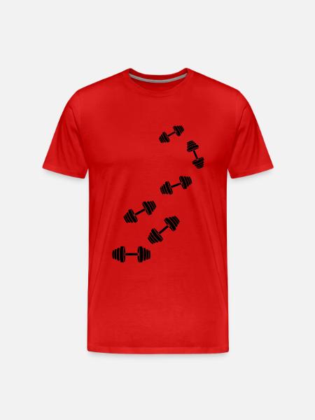 Hantel gewichte icon - Männer Premium Bio T-Shirt - Rot