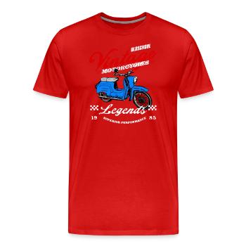 Mobylette Mokick Mobylette Simson Schwalbe Culte - T-shirt bio Premium Homme - rouge - Devant - Damien (186cm)