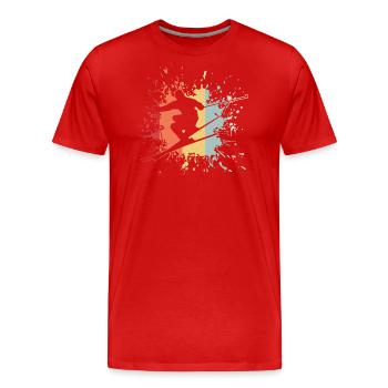 ski fahren skiing schi - Männer Premium Bio T-Shirt - Rot - Vorne - Damien (186cm)