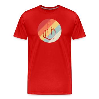 fuck you, fuck off, fucking, fuck, middlefinger - Männer Premium Bio T-Shirt - Rot - Vorne - Damien (186cm)