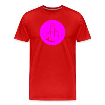 Fuck off, fuck you, Middlefinger, Mittelfinger - Männer Premium Bio T-Shirt - Rot - Vorne - Damien (186cm)