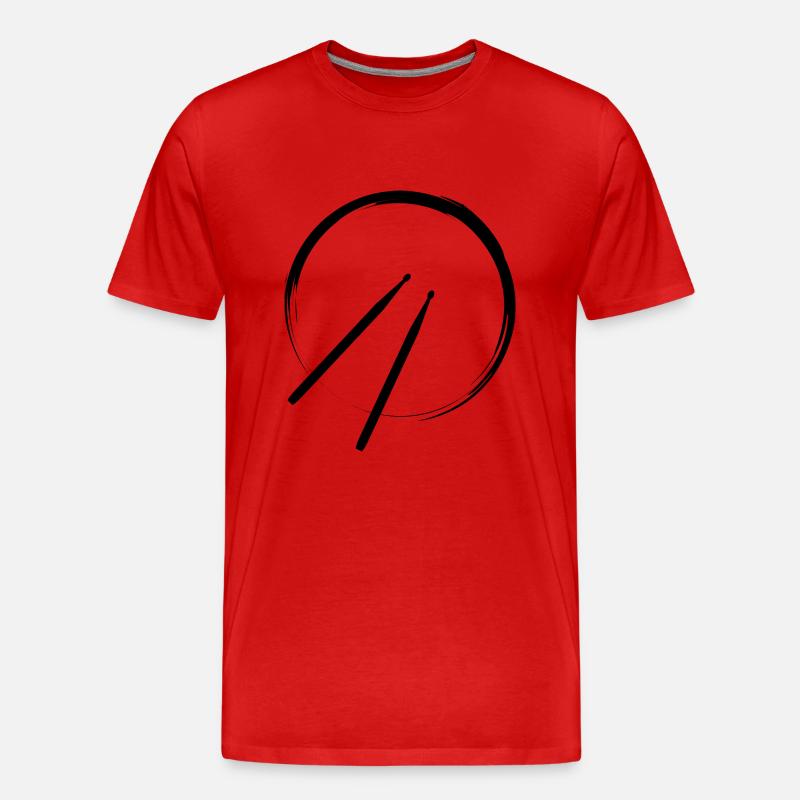 Drums, Trommel, Schlagzeug, Drumsticks - Männer Premium Bio T-Shirt - Rot