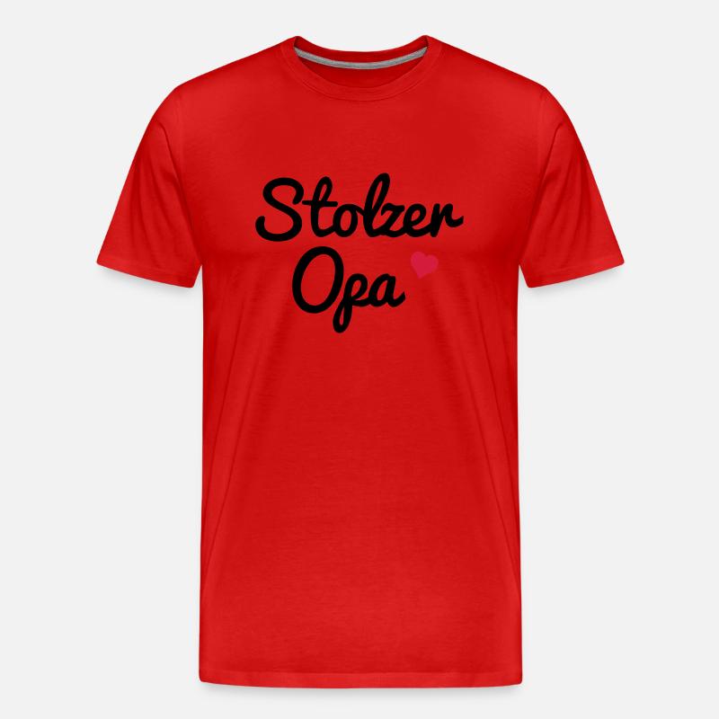 Stolzer Opa - Männer Premium Bio T-Shirt - Rot
