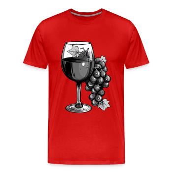 Weinglas Vino - Männer Premium Bio T-Shirt - Rot - Vorne - Damien (186cm)