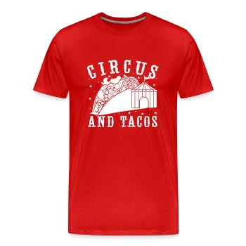 Artiste de cirque graphique et de cirque Tacos - T-shirt bio Premium Homme - rouge - Devant - Damien (186cm)