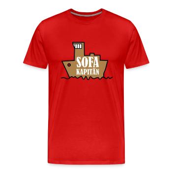 Sofakapitän couchpotato ruhig schmusebär - Männer Premium Bio T-Shirt - Rot - Vorne - Damien (186cm)