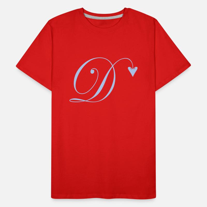 Monogramm D Herz Ranke Männer Premium Bio T-Shirt