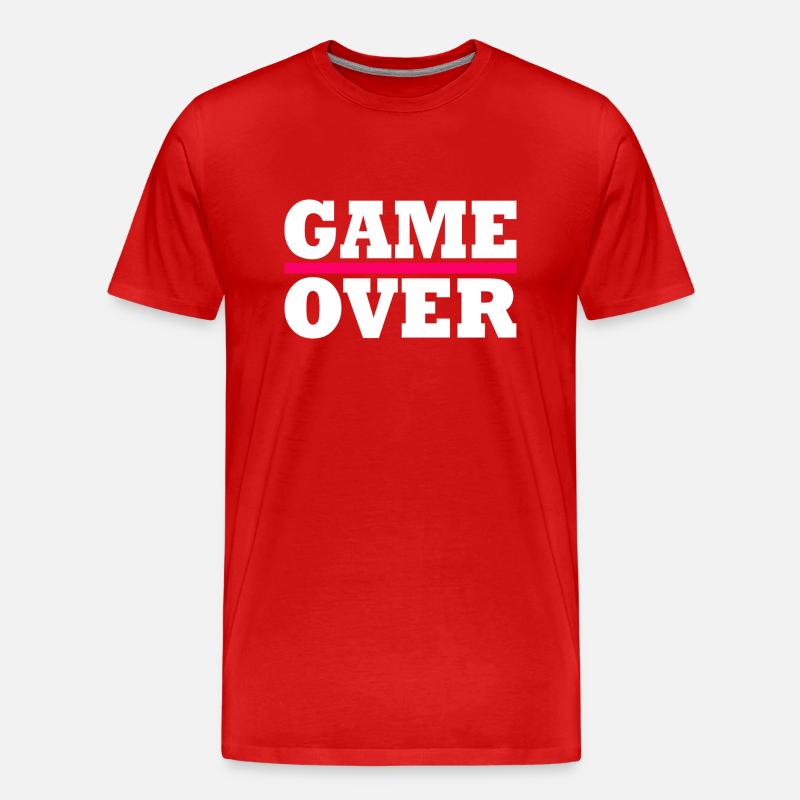 Game over - Männer Premium Bio T-Shirt - Rot