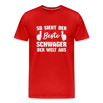 Bruder Ehemann Schwager - Männer Premium Bio T-Shirt - Rot - Vorne - Damien (186cm)