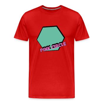 Hexagone vintage avec texte - T-shirt bio Premium Homme - rouge - Devant - Damien (186cm)