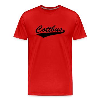 Cottbus Cottbus shirt chemise de ville - T-shirt bio Premium Homme - rouge - Devant - Damien (186cm)